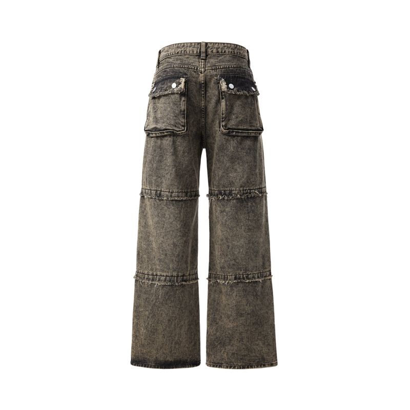 Stylish Unisex Cargo Trousers: Practical Deep Pocketed Blue Jeans Ideal For Everyday Wear-HC51