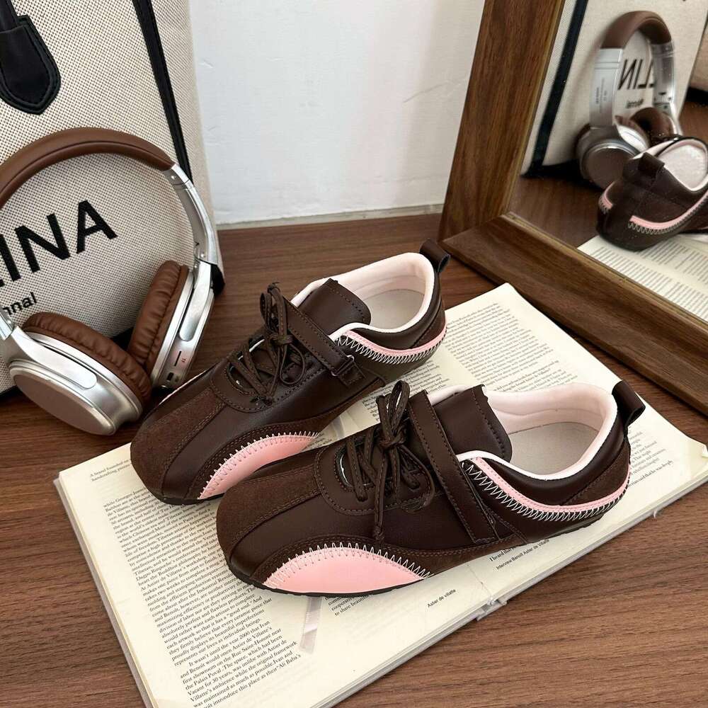 Trainee-style German training shoes 5cm internal height increase satin Velcro casual ballet women racing Forrest Gump shoes Sneakers Casual Sports Des