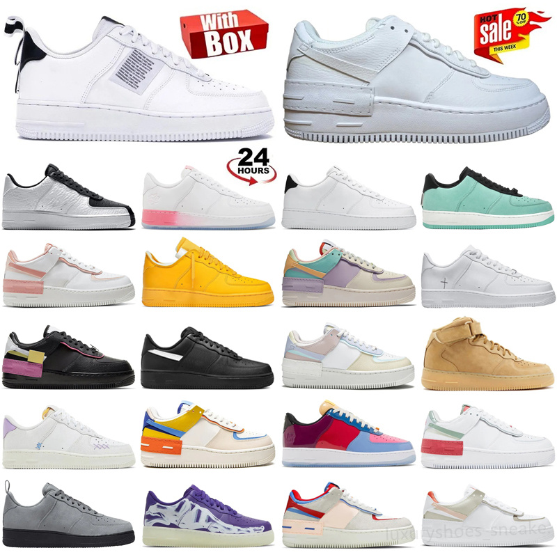 One for 1 Running Shoes Mens Women White Black Low Shadow Utility Classic Triple Trainers Outdoors Sports Sneakers 36-45