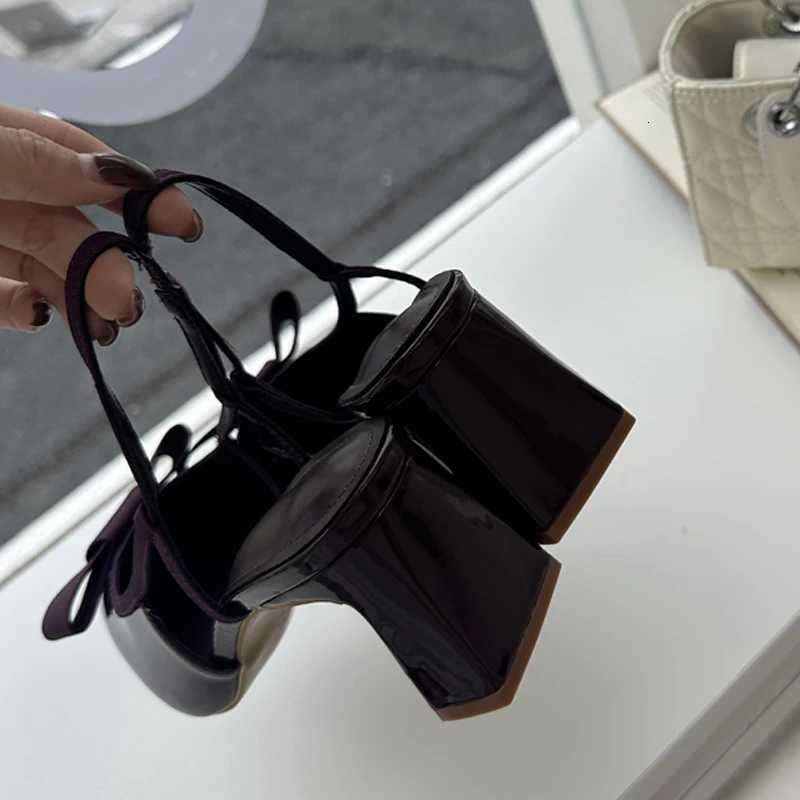 Eilyken Street Style Pointed Toe Butterfly-knot Mule Women Pumps Fashion Square High Heels Banquet Ladies Shoes Z260330