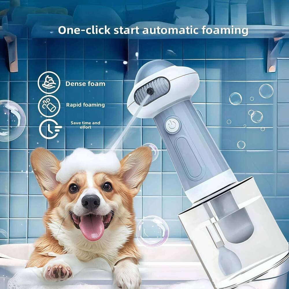 Automatic Soap Dispenser Wireless Mute USB Dog Grooming Frother Cat Deeper Cleaning Bath Shampoo Foam Sprayer Pet Supplies
