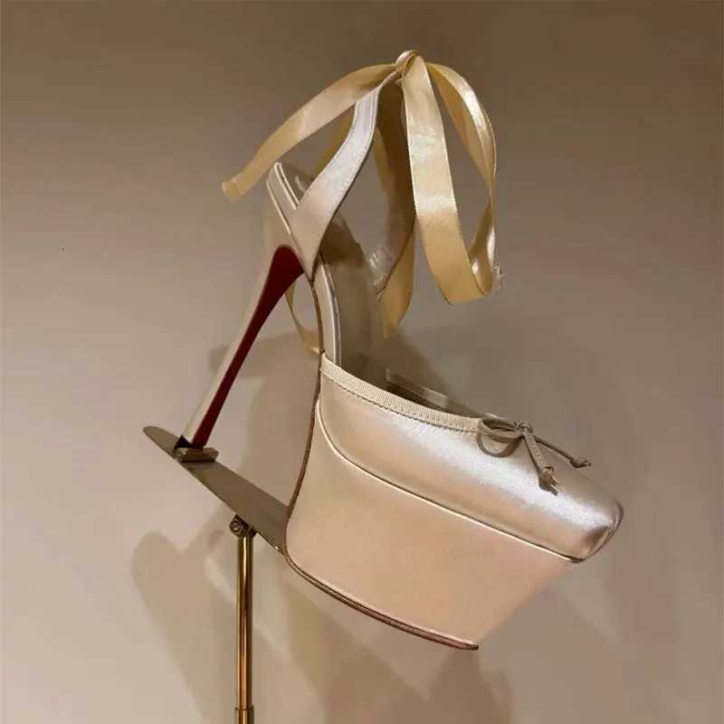 Cross Strapwaterproof Platform ForEuropean AndAmerican Fashionhigh-heeled Bowsandalswomens Nightclub Runwayand Banquetshoes Z260330