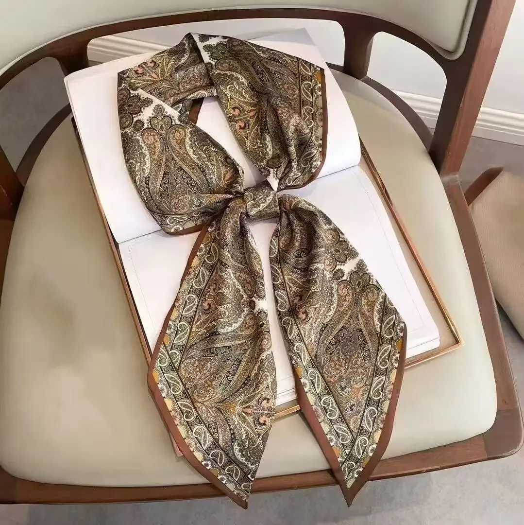 2026 New Dotted Silk Scarf band Wraps Fem Neckerchief French Korean Style Scarves Printed Scarf Small Long Scarf 15145cm X260328