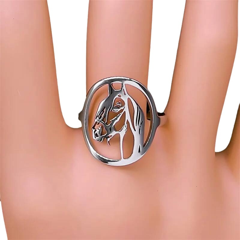 Horse Head Animal Jewelry Unisex Adjustable Size Stainless Steel Fashionable Unisex Style Light Luxury Titanium Steel Accessories