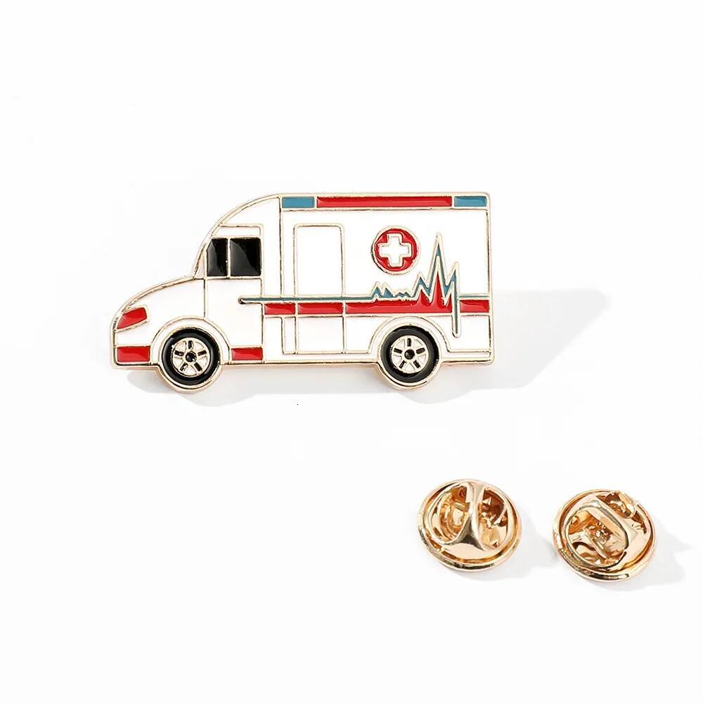 Hot Creative Ambulance Metal Brooch All Match Enamel Badge Jewelry for Friend Hat Backpack Clothing Accessories
