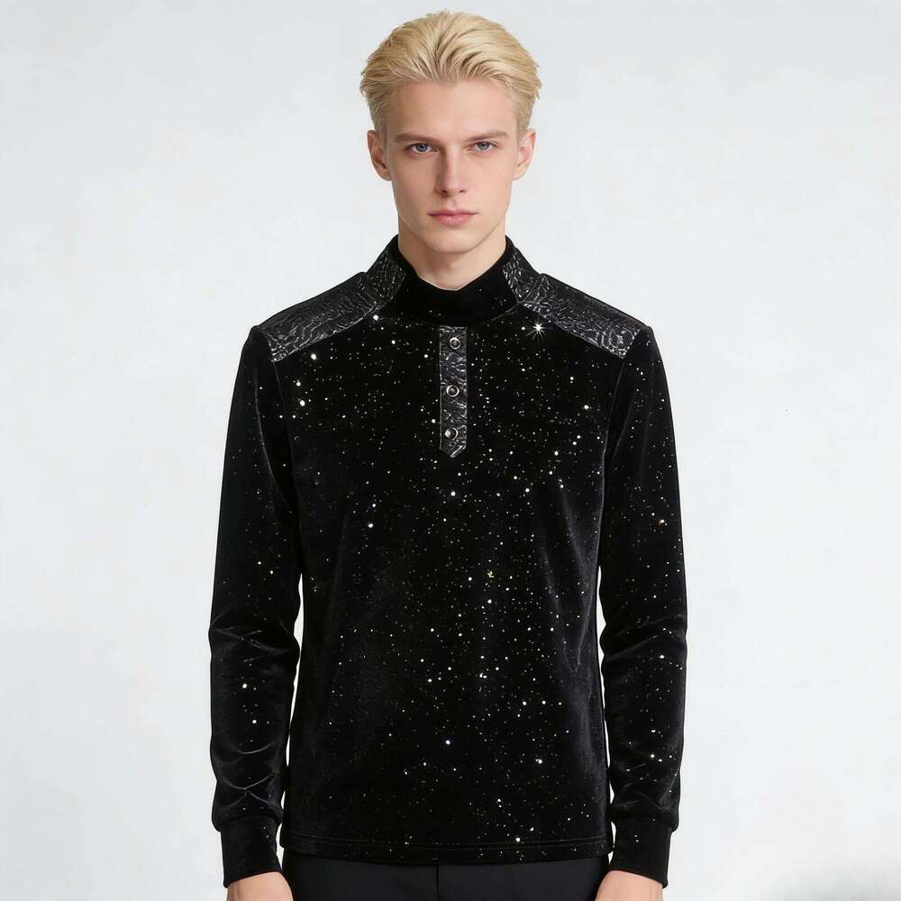 2026 Fall/Winter New Slim-Fit Shoulder Patchwork Fashion Versatile Trendy Men's Winter Wear Elegant Style Luanyun