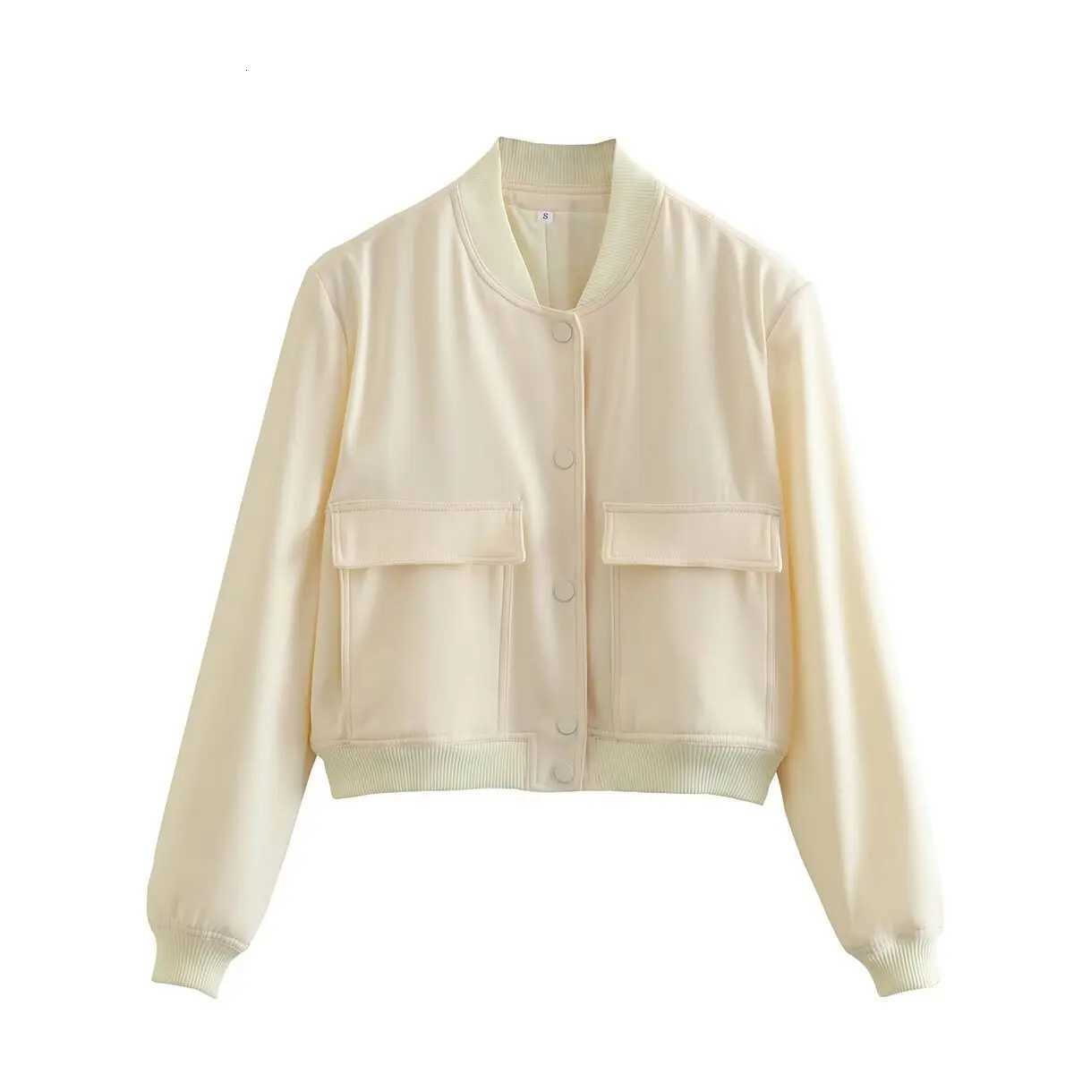 Willshela Women Fashion Solid Bomber Jackets Coat With Pockets V-Neck Single Breasted Long Sleeves Female Chic Lady OutfitsT260328