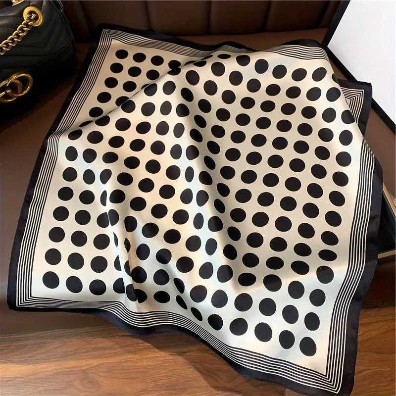 Luxury Square Scarf Women 2025 Dot Print Small Bandana Hair Headscarf Ladies Neckscarf Soft Satin Scarves Shawls Wraps Z260330