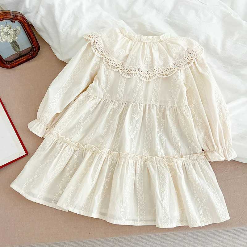 New Baby Girls Dress Girls Sweet Girl Dress Ruffle Trim Party Princess Dress Lace Collar Going Out Casual Dresses Little ClothesT260330
