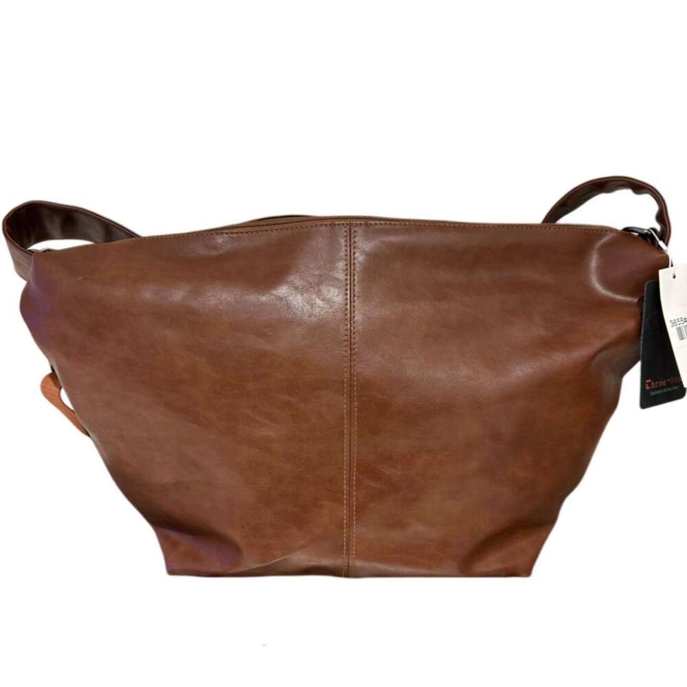 European Style Casual Men S Crossbody Large Capacity Soft Leather Tote Commuter Shoulder Bag Youth Motorcycle Riding Bag High Quality Luxury Bag