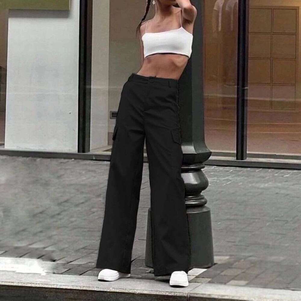 2026 Autumn/Winter New European and American Cross-Border Commuting High-Waisted Cargo Casual Versatile Long Pants for Women