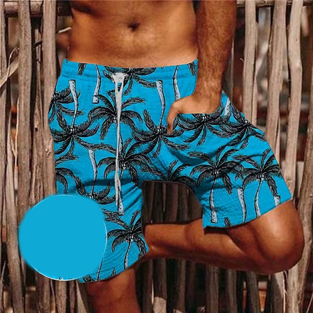 Elegant Men's Lightweight Short Swimsuits Featuring a Retro Look