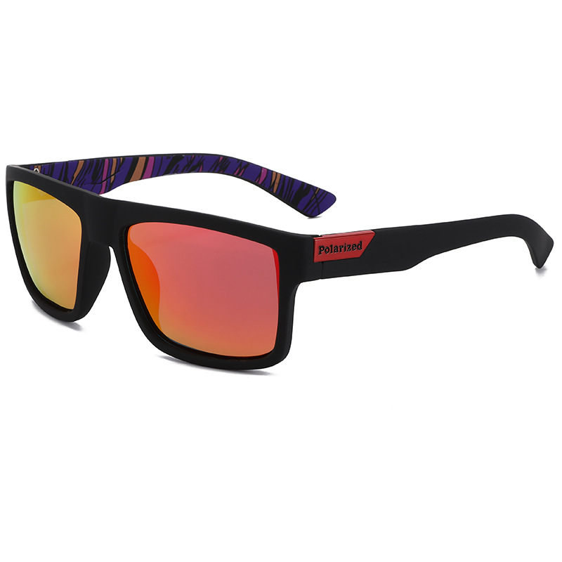 Cross border elastic paint large frame UV resistant riding mirror, European and American outdoor color changing driving polarized sunglasses