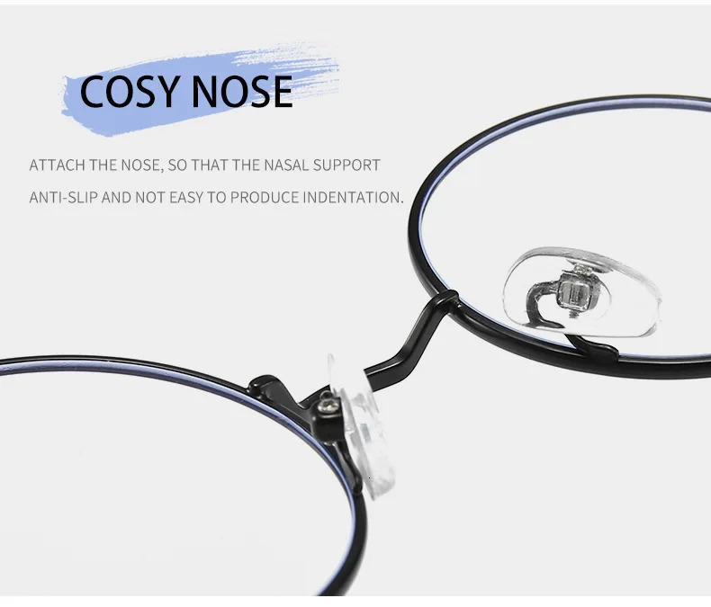 Retro Vintage Gaming Computer Glasses for Women Men Anti Blue Light Metal Frame Clear Lens Round Circle Eyeglasses Eyewear 260317