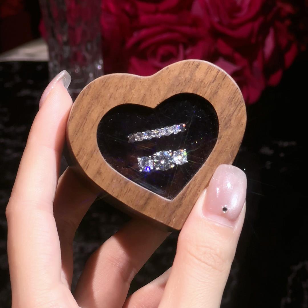 Trendy Diamond Women 5A Zircon Classic Ring Couple Rings Gift For Girlfriend Wedding