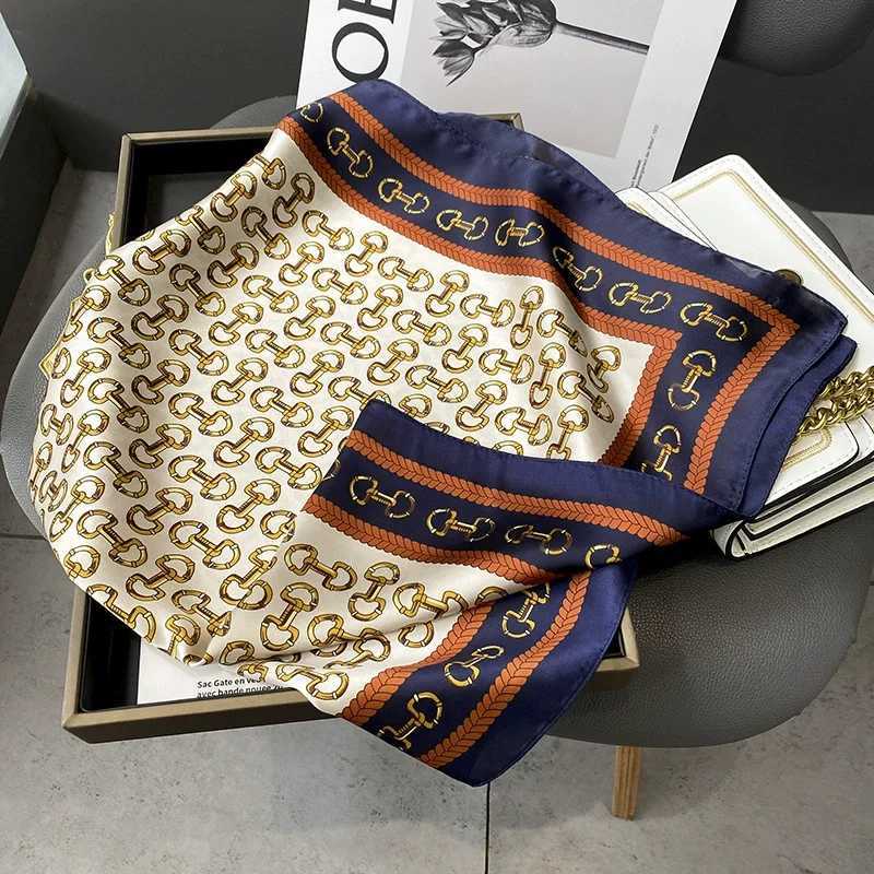 70cm Simple Striped Small Square Scarf Wens Imitation Silk Scarves Temperament Versatile Ethnic Style Printed Scarf scarf X260328
