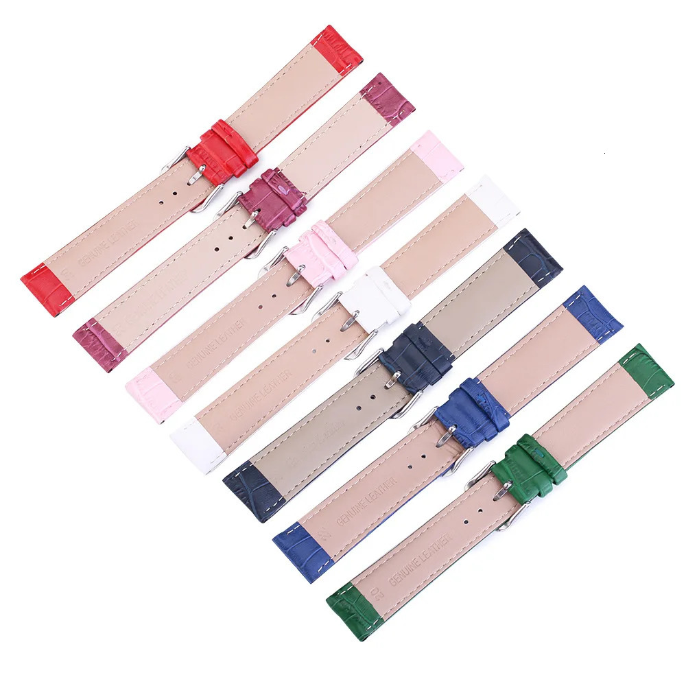 Pattern Genuine Leather Strap Watch Band Watchband 12 13 14 15 16 17 18 19 20 22 24 mm Cow 260318