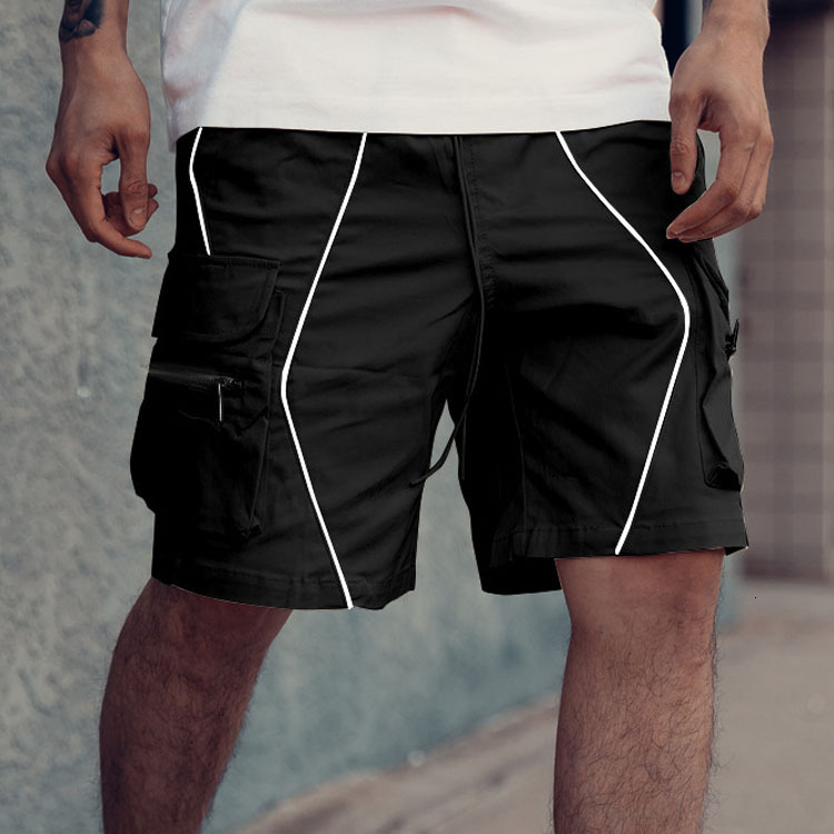 Casual Athletic Short Trousers for Males: Spacious Zippered Side Pocketed Shorts