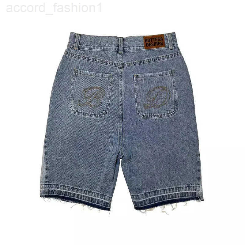 American Style Harajuku Retro Denim Shorts with Letter Embroidery Oversized Jeans Men Y2k Loose Casual Versatile Shorts Woman H260330