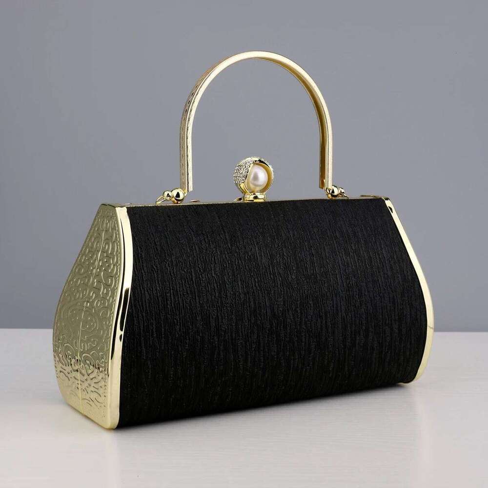 Luxury Golden Evening Bags Lady Bucket Small Clutch With Diamonds Handbags Flower Printed Purse Clutch Bags