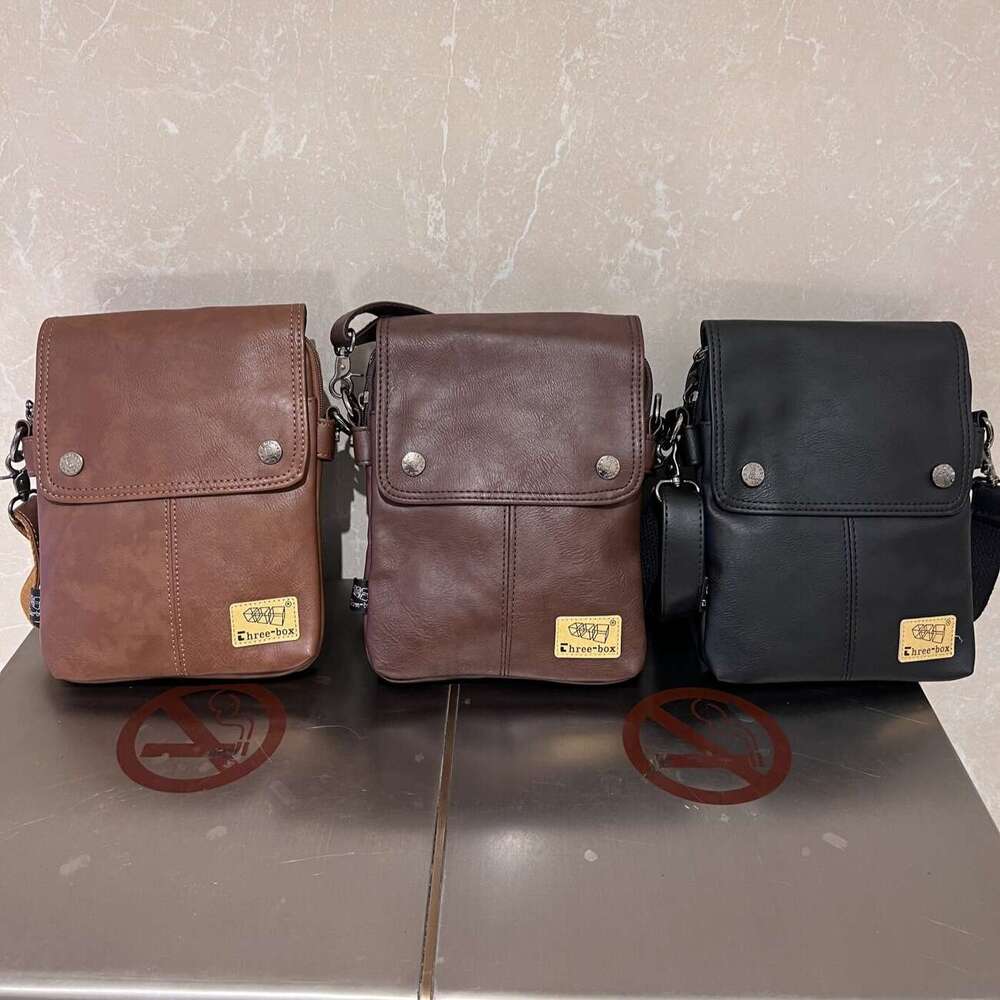 Sanboxe Men S Black Vertical Casual Shoulder Bag Trendy Retro Crossbody Messenger Bag High Quality Luxury Bag