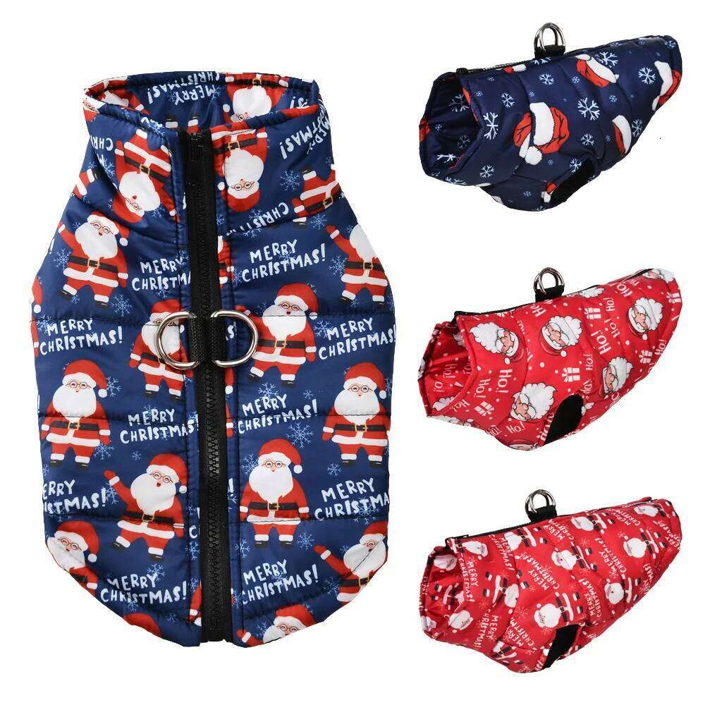 Santa Claus Pet Dog Jacket Coat For Small Medium Dogs Cats Winter Warm Fleece with Zipper Chihuahua Bulldog Clothing