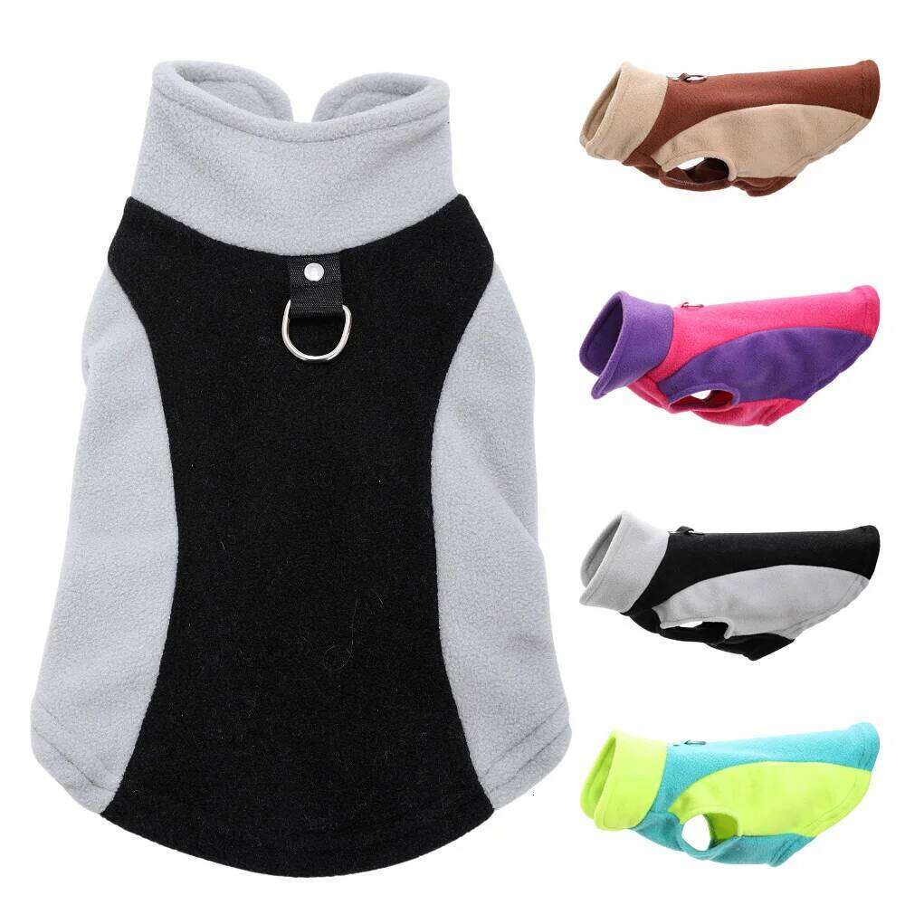 Pet Dog Clothes Vest For Small Medium Dogs Cats Winter Warm Fleece Coat with D-ring Cat Clothing Bulldog Pug Chihuahua Outfits