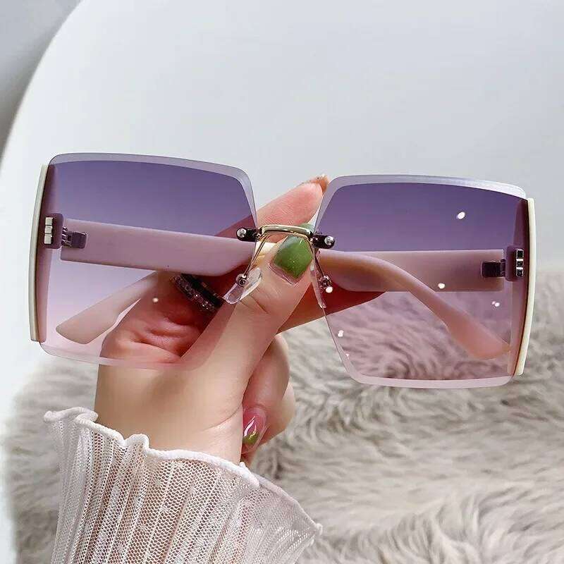 New Borderless Square Sunglasses Women's Brand Designer Fashion Sun Glasses Women Outdoor Driving Eyewear UV400 Oculos De Sol 26Y0330