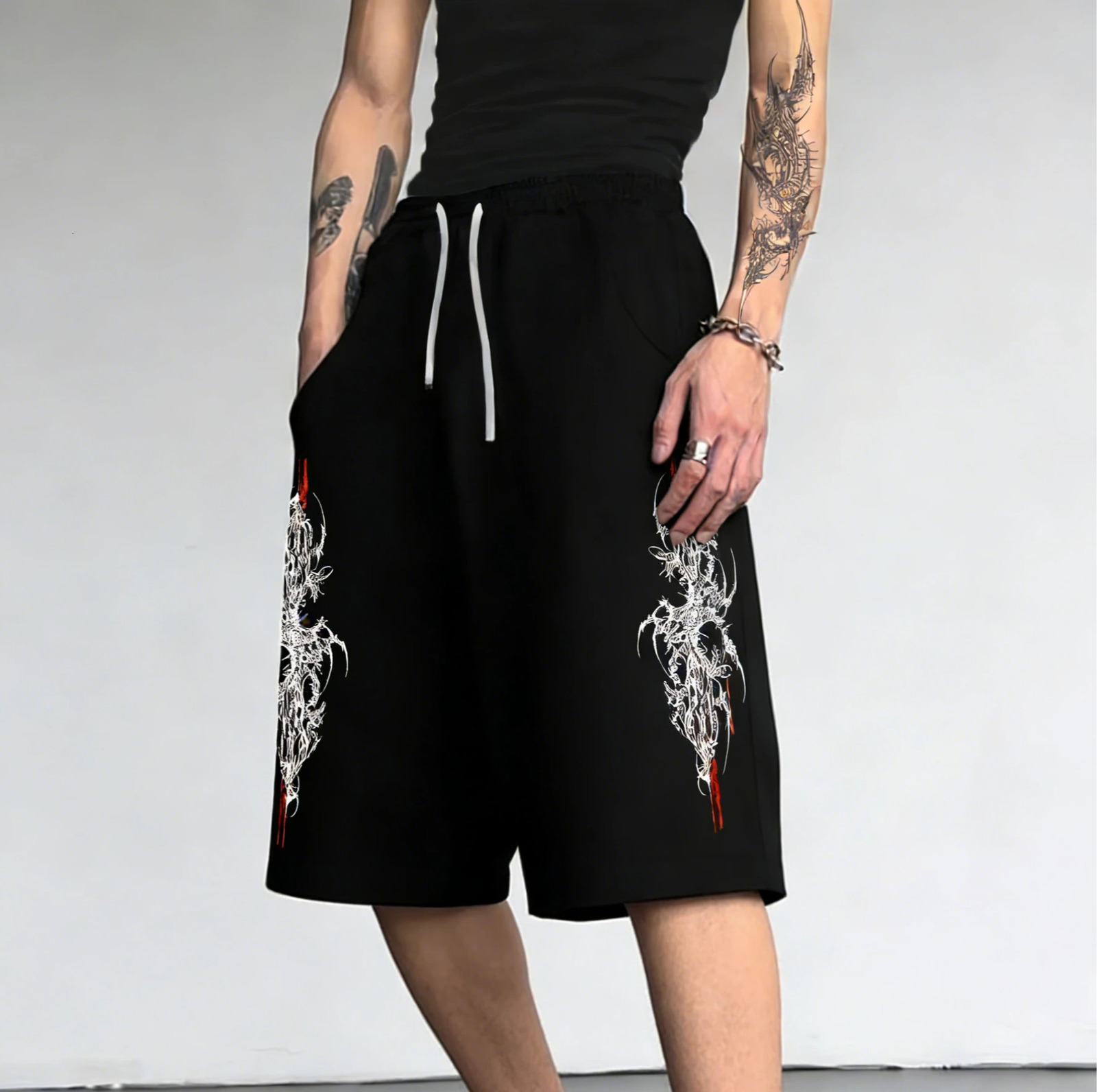 2026 Selling Fashion Hip-hop Gothic Texture Mens 3D Printed Street Wear Casual Sports Outdoor Jogging Shorts Large 260327
