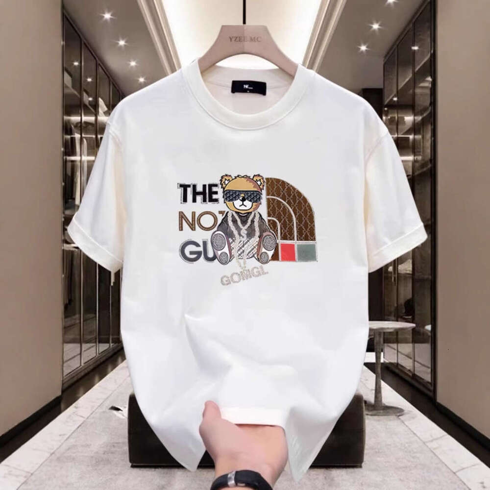 Summer New High-End Pure Cotton Korean Style Casual Versatile Crew Neck Short Sleeve T-Shirt All-Cotton Light Luxury Stylish Men's Clothing