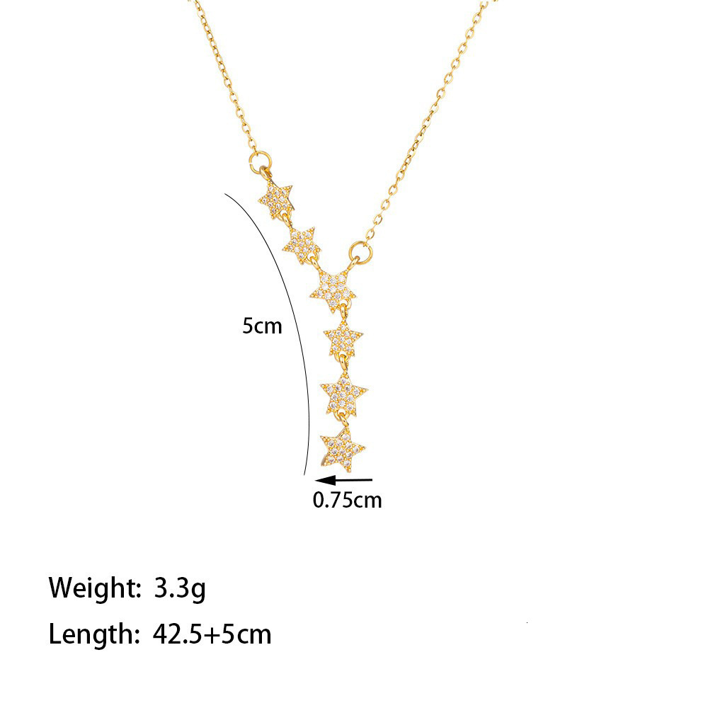 Yicen Brilliant Star Necklace For Women, Elegant Collarbone Chain, Niche High-End Fashion Trend, Hot Fashionable Women's Accessories Item, Light 