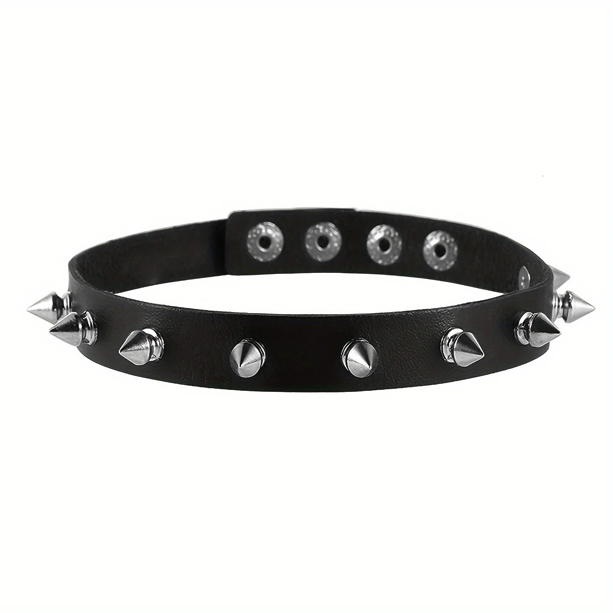 Gothic Punk Rivet Choker Necklace Sexy Faux Leather Collar for Women Men Perfect Halloween Versatile Fashion Accessory 260327