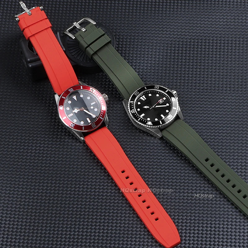Quick Release Silicone Rubber Watch Strap Soft Sports Watchband Black Green Orange Blue Wristband Bracelets 20mm 22mm Band 260318