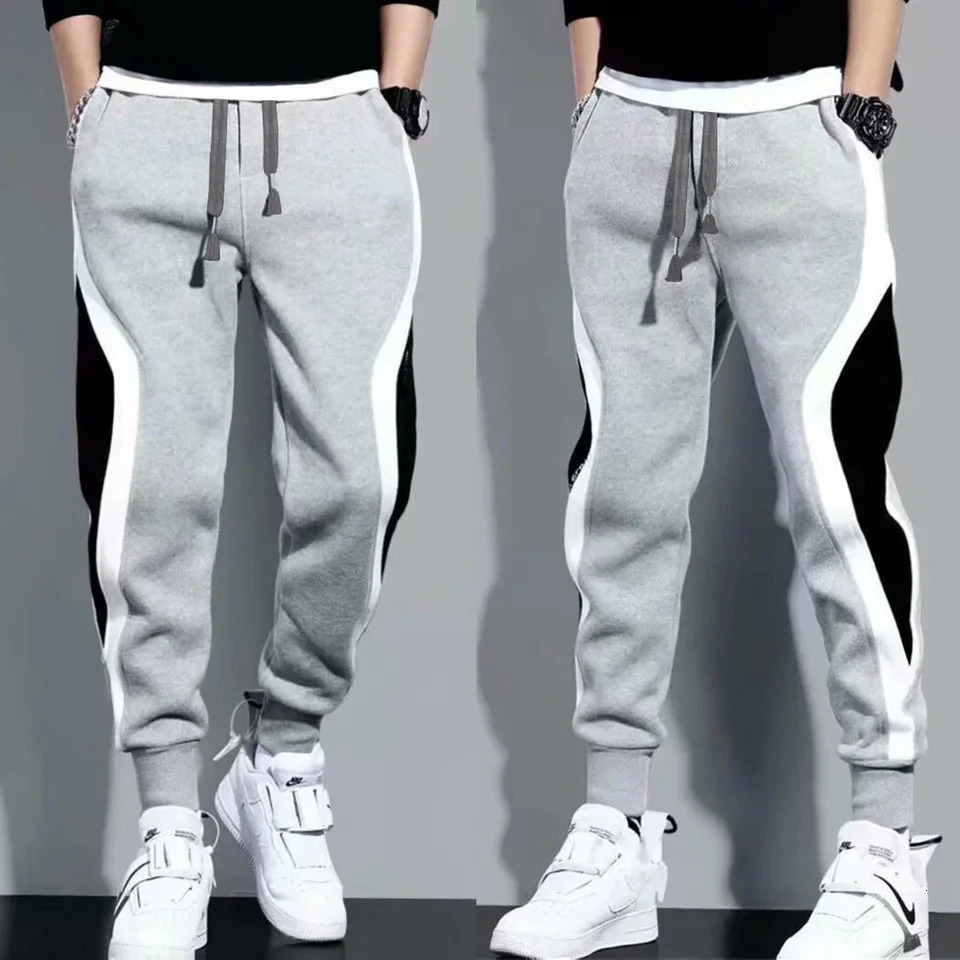 Mens Sports Pants Spring Autumn Male Loose Fitting Leggings Patchwork Running Training Casual Pants Fashion Outfit Trousers 260330