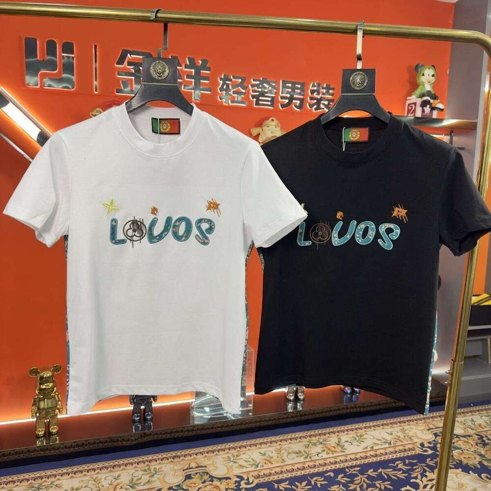 Men's New Luxury Short-Sleeve Casual Trendy 2026 Top Summer Fashion Versatile Round-Neck Embroidered T-Shirt Asia Size