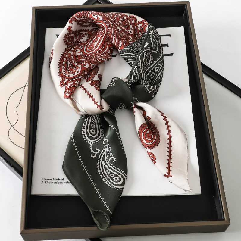 60Colors Luxury Scarf Women 7070Cm Silk Feel Square Hair Wrapping Foulard Satin Shawl Big Size Head Bandana Hijab Handkerchief Z260330