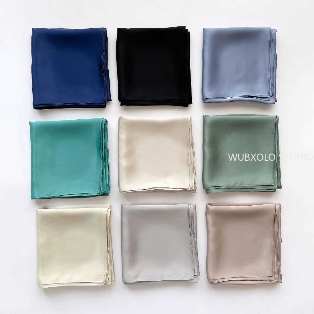Silk Satin Handkerchief Plain Neck Scarf For Women Small Shawls Wraps Bandana Head Scarfs 70x70CM Square Headband Hijab Scarves Z260330