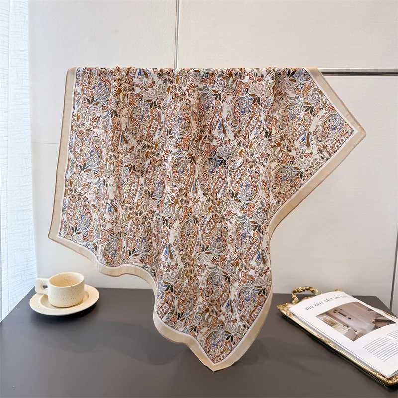 6565cm Square Scarfs Paisley Print Cotton Feel scarf Spring Autumn Warm Scarves Wen Decoration Soft Foard Bandana Wraps X260328