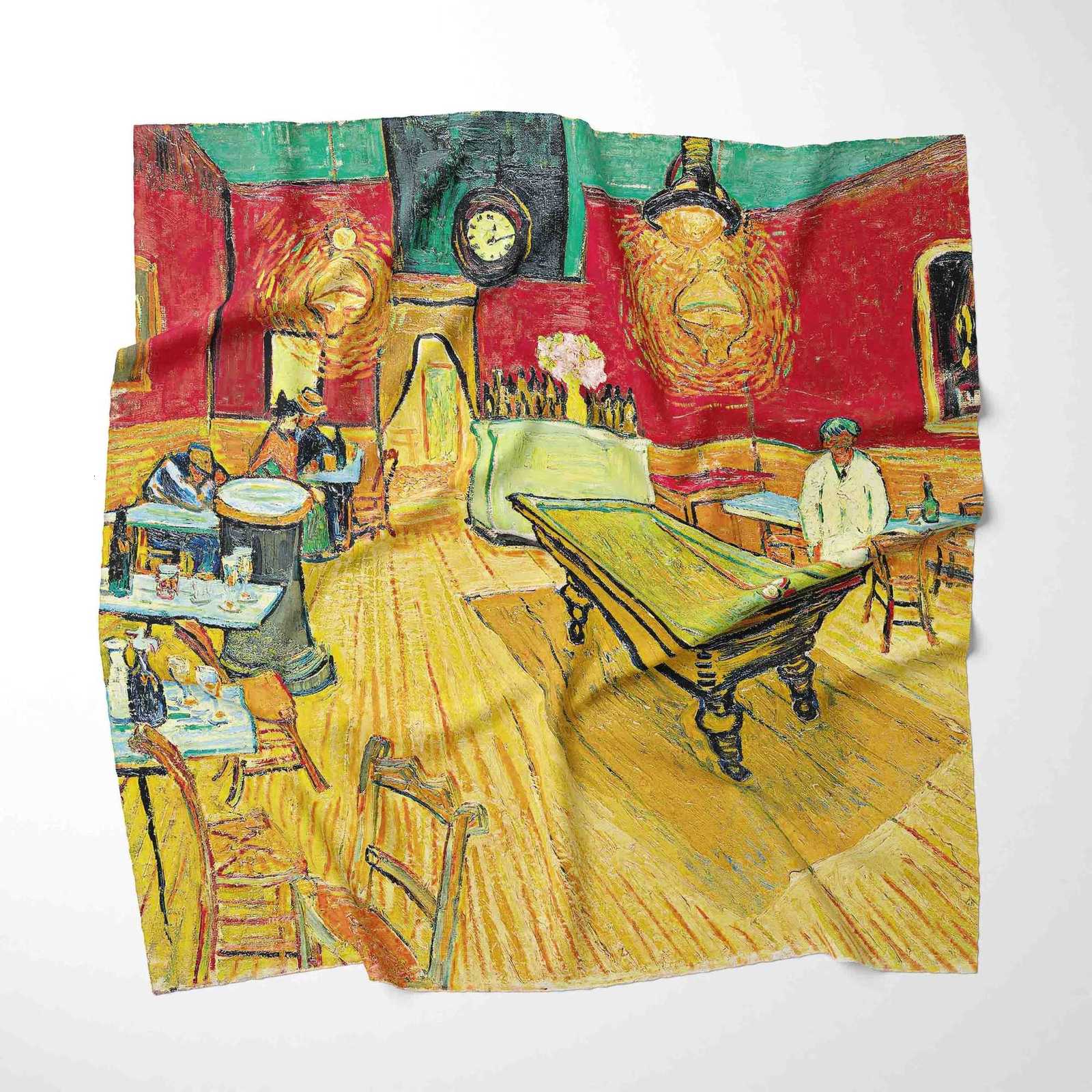 70CM 70CM Van Gogh Oil Printing Design Fashion Kerchief Floral Scarf with Wen Neckerchief Bufandas Fem Foard Shawl Wraps X260328