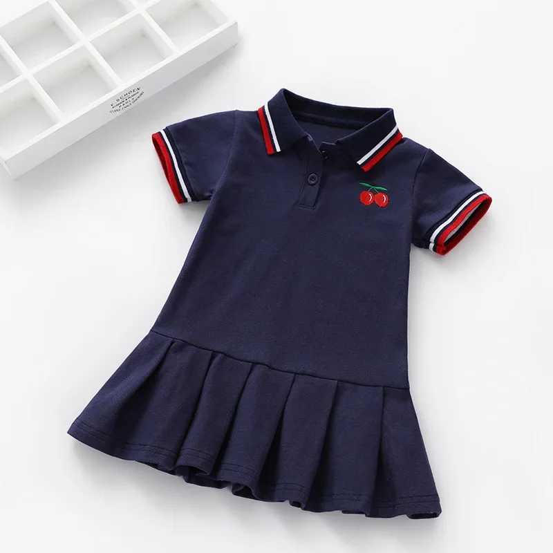 Girls summer dress new childrens polo pleated dress short sleeve college style dresses WT26T260330