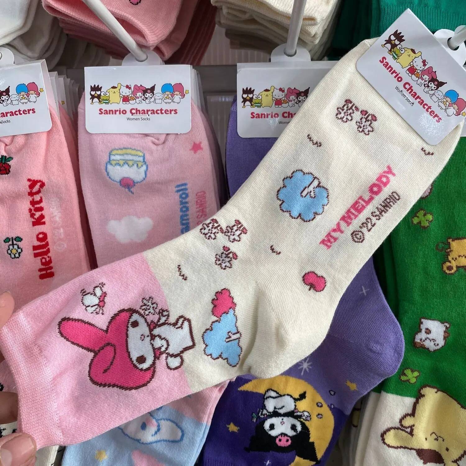 Designer New Sanrio Socks Melody Cinnamoroll Women's Medium Tube Sweet Cartoon Cute Kids Socks Girls Little Girl Socks