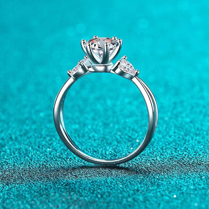 Hot Sales Sterling Silver 925 Ring Woman Fine Jewellery Diamond Moissanite Ring 10ct Engagement Rings