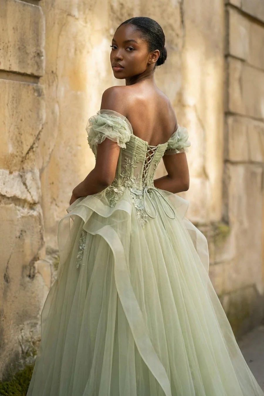 Elegant Evening Dresses Appliques Beads Sexy Sweetheart Lace Appliques Lace-Up Back Prom Dress Tulle Vestido De Noite Customized