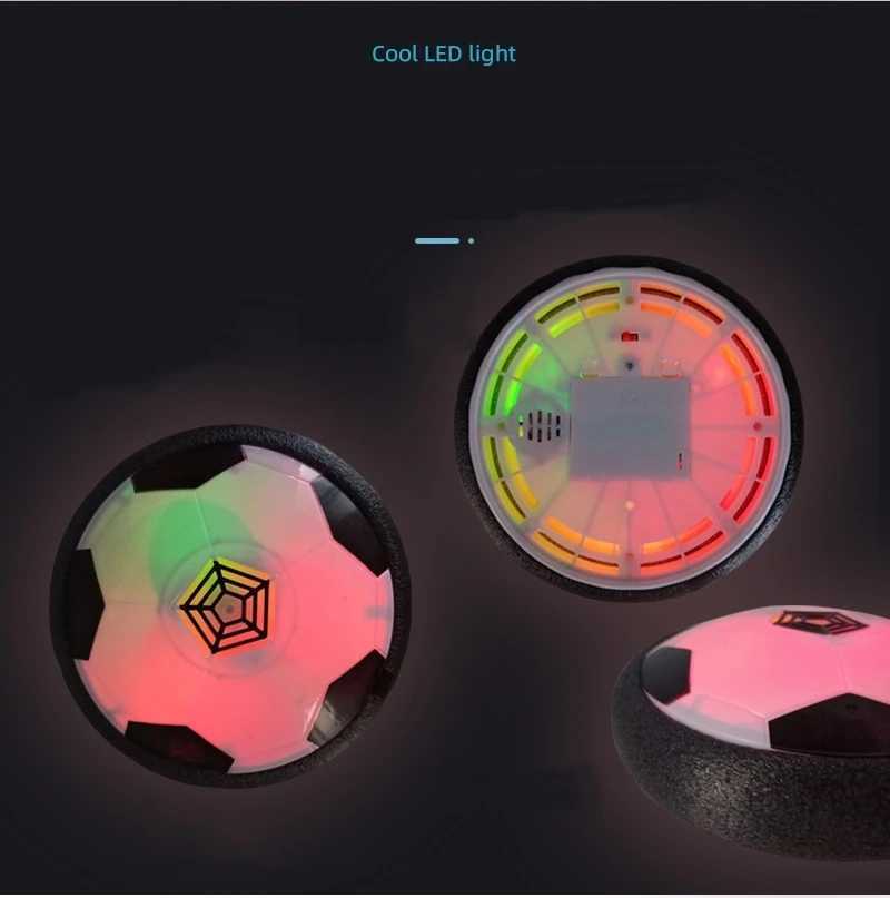 Soccer Kids Toy USB Rechargeable Hover Ball Colored LED Lights for Kid Gifts Gliding Air Cushion Floating Kids Soccer GameT260330