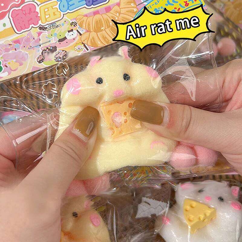 New Cartoon Hamster Pinch Squishy Hand Relax Toy Decompression Squeeze Fidget Sensory Toys For Kids Adults Gift