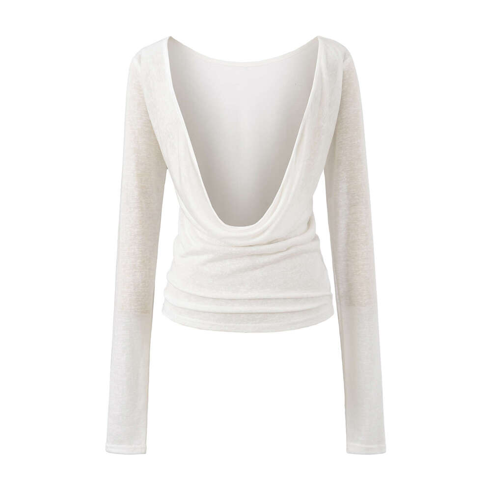 Designer pure hot girl S18 fashion off shoulder long sleeved women's T-shirt 2026 new sexy slim basic shirt top