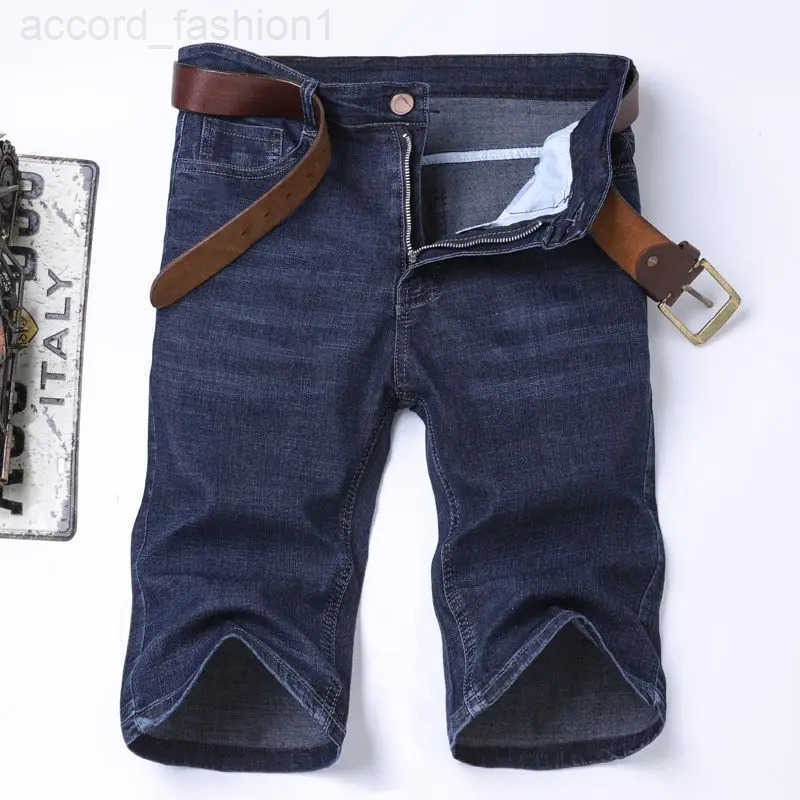 2025 New Denim Shorts for Mens Spring and Summer Trendy Brand Thin Elastic Loose Straight Casual Five Point Middle Pants H260330