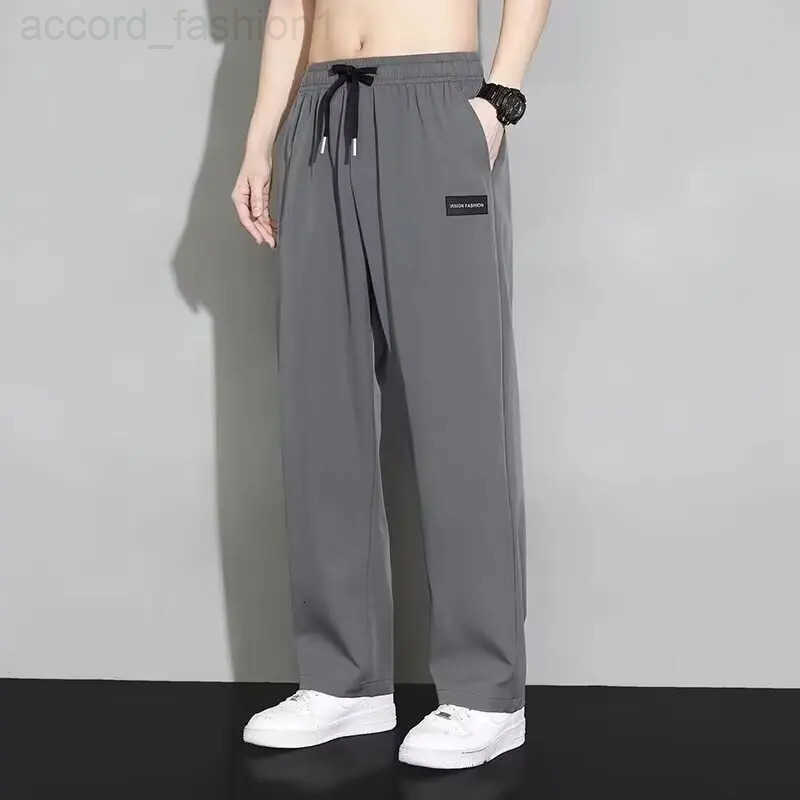 2024 Straight Wide Leg Jogger Pants For Mens Summer Thin And Quick Drying Loose And Hanging Sports And Casual Mens Fashion H260330