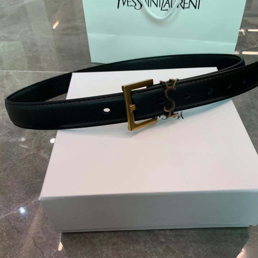 Fashion YSLLY Belt for Women Luxury Designer Letter Metal 2.8CM Buckle Belt Lady White Belt Fashion Denim Dress Summer Belt With Box