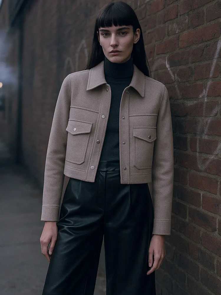 HH Women Elegant Pink Coat With Front Pockets Single Breasted Long Sleeve Jacket Casual Female Spring Autumn Solid OuterwearT260328